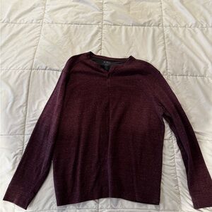 Men's Maroon Henley Long Sleeve Shirt